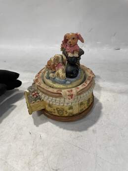 Vintage Collectible Decor Multicolor Ornament Puppies Music Box Not Tested alternative image