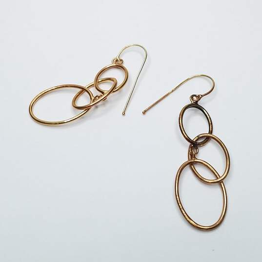 14K Rose Gold Dangle Earrings 1.7g image number 3