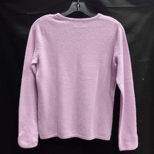 Women's EP Pro Purple Cashmere V-Neck Sweater Size S/P image number 2