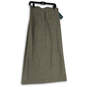 NWT Womens Gray Herringbone Pleated Side Zip Long Maxi Skirt Size 12 image number 1