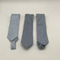 NWT Mens Blue Patterned Adjustable Silk Designer Ties Lot Of 3 image number 1