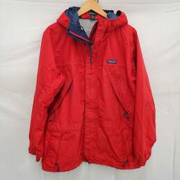 Patagonia MN's 100% Nylon & Polyester Red Insulated Hooded Windbreaker Size M