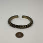 Designer J. Crew Gold-Tone Rhinestone Classic Cuff Bracelet With Dust Bag image number 2