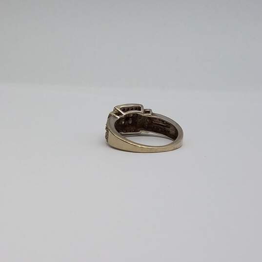 10k White Gold Diamond Sz 6 3/4 Ring 3.2g image number 3