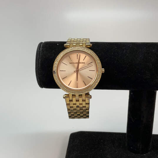 Designer Michael Kors MK-3192 Rose Gold-Tone Darci Stone Analog Wristwatch image number 1