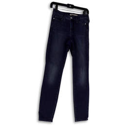 Womens Blue Medium Wash Stretch Pockets Denim Skinny Leg Jeans Size 0