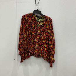NWT Proenza Schouler Womens Multicolor Floral Button Front Blouse Top Size 6
