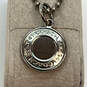 Designer Coach Silver-Tone Embossed Beaded Disc Round Shape Key Chain image number 4