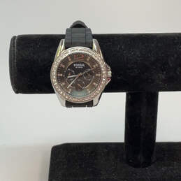 Designer Fossil ES-2345 Silver-Tone Stainless Steel Round Analog Wristwatch