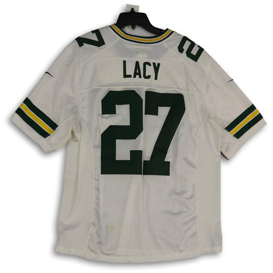 Mens White Green Bay Packers Eddie Lacy #27 Football NFL Jersey Size XL image number 2