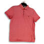 Mens Red Collared Short Sleeve Pocket Stretch Regular Fit Polo Shirt Size 3 image number 1