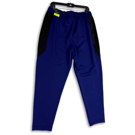 NWT Mens Blue Black Dri-Fit Drawstring Basketball Jogger Pants Size XL image number 2