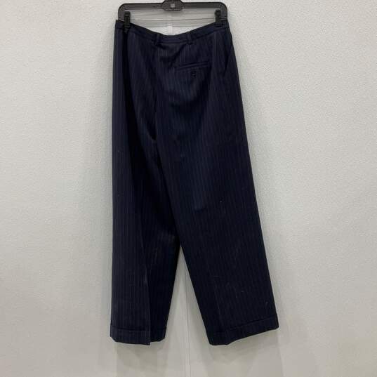 Lauren Ralph Lauren Mens Navy Blue Striped Blazer & Pants 2 Piece Suit Set Sz 14 image number 5