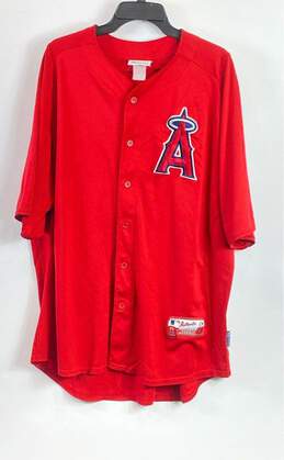 Authentic Majestic Angels Red Jersey - Size Large
