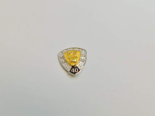 Vintage Western Electric 14K Two Tone Gold 0.12 CTTW Diamond Service Pin 3.3g image number 1