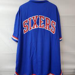 Mitchell & Ness NBA Hardwood Classics Sixers 76ers Short Sleeve Snap Shirt 60 alternative image
