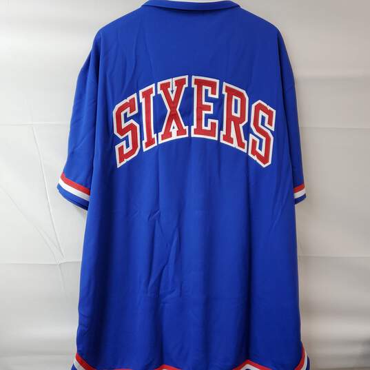 Mitchell & Ness NBA Hardwood Classics Sixers 76ers Short Sleeve Snap Shirt 60 image number 2