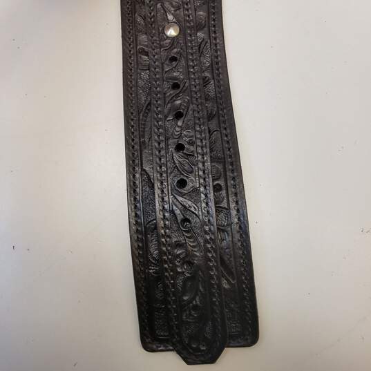 Black Leather Holster Drop Belt image number 5