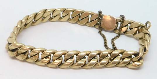 Fancy 10k Yellow Gold Chunky Chain Bracelet 32.5g image number 4