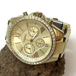 Designer Fossil BQ-1775 Gold-Tone Chronograph Round Dial Analog Wristwatch