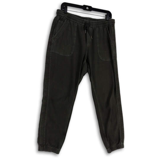 Womens Gray Flat Front Elastic Waist Pockets Drawstring Jogger Pants Size 8 image number 1