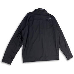 Mens Black Quarter-Zip Mock Neck Long Sleeve Activewear T-Shirt Size XL alternative image