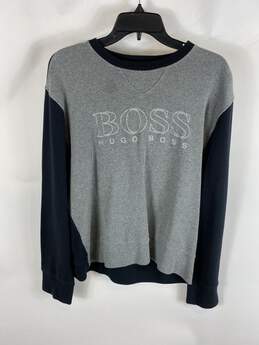 Hugo Boss Men Gray Crewneck Graphic Sweatshirt M