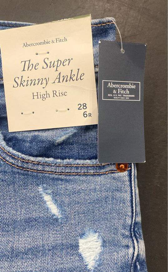 Abercrombie & Fitch Women's Blue Super Skinny Jeans- Sz 28 NWT image number 6