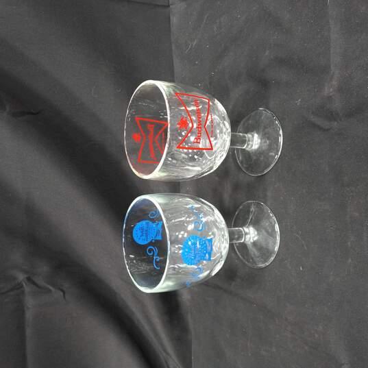 Pair of Footed Beer Goblets Budweiser and Pabst Blue Ribon image number 1