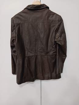 Wlisons Leather Bomber Style Button-up Leather Coat Size Large alternative image