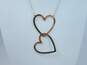 14K Yellow Gold Interlocked Open Heart Pendant Box Chain Necklace 5.1g image number 3