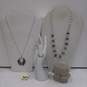 Bundle of Assorted Silver, Grey, And White Toned Fashion Jewelry image number 1