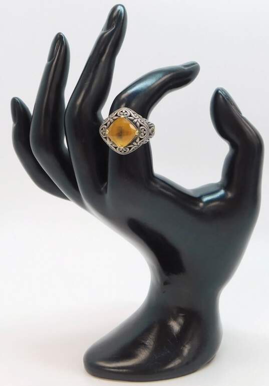 Robert Manse Bali Designs 925 Sterling Silver & 18K Yellow Gold Citrine Ring 10.8g image number 1