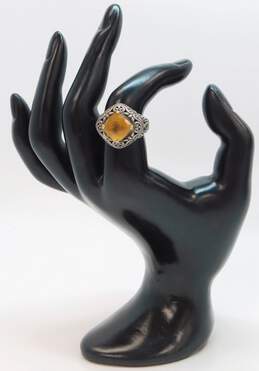 Robert Manse Bali Designs 925 Sterling Silver & 18K Yellow Gold Citrine Ring 10.8g