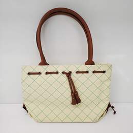 Dooney & Bourke Signature VTG Canvas Pale Yellow & Green Tote