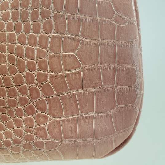 Liz Claiborne Croc Embossed Crescent Shoulder Bag Pink image number 7