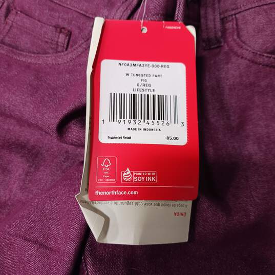 The North Face Women's Slim Fit Purple Pants Size 0 NWT image number 5