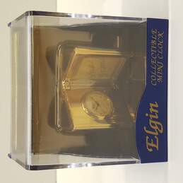Elgin Mini Collectible Hinged Clock W/ Picture Frame
