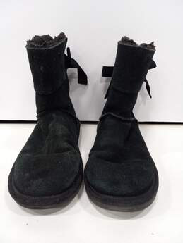 Women's Short Black Suede Boots Size 2 alternative image