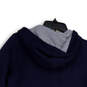 Womens Blue Long Sleeve Front Pockets Drawstring Full-Zip Hoodie Size Large image number 4