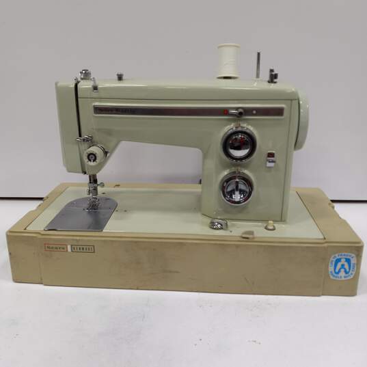 Vintage Sears Kenmore Sewing Machine Model 158-14001 with Case and Extras image number 7