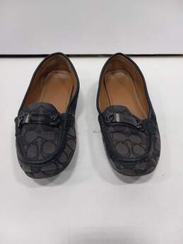 Coach Signature Olive Monogram Pattern Loafer Flats Size 7.5B