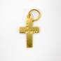 14K Yellow Gold Etched Cross & CZ Figure Pendants 0.7g image number 3