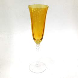 VTG Gold Champagne flutes Swirl Yellow  Pair Of 2 alternative image