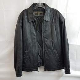 Members Only Genuine Black Leather Jacket Size M