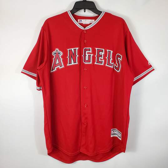 Majestic Men Red Anaheim Angels #5 Baseball Jersey L image number 1