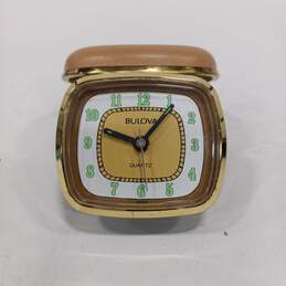 Vintage Bulova Quartz 1950's Travel Alarm Clock
