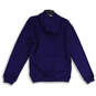 Mens Blue Red Long Sleeve Kangaroo Pocket Pullover Hoodie Size XL image number 2