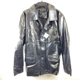 Emporio Collezione Men Black Faux Leather Jacket M NWT