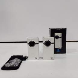 2PC Pure Digital Flip White Video Camcorders IOB Mode Mino HD